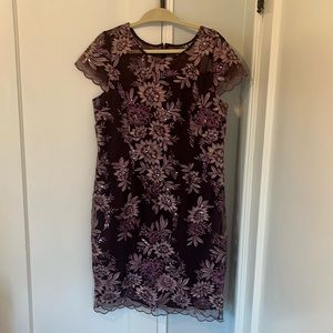 Alex evenings embroidered cocktail dress size 16P